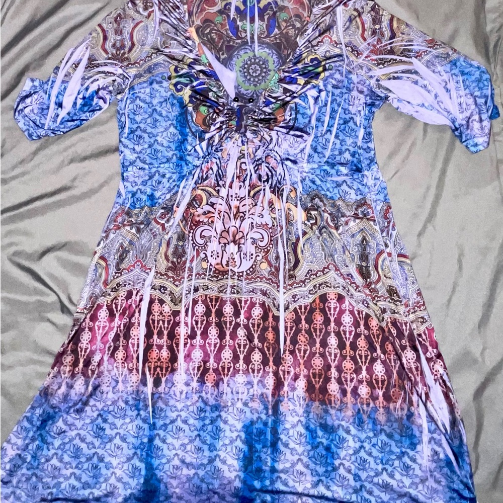 Apt. 9 Blue and Purple Long Sleeve Dress